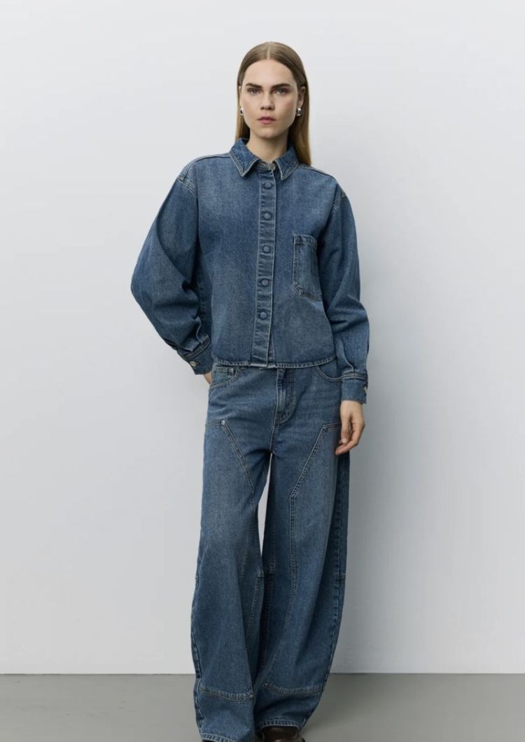 Sonjasw barrel shaped jeans Denim blue