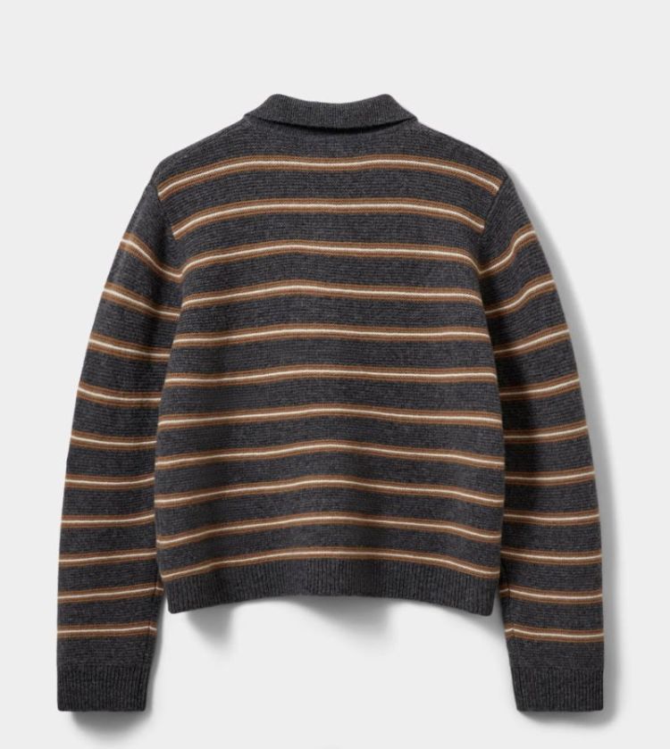 Stormasw striped knit polo dark grey melan