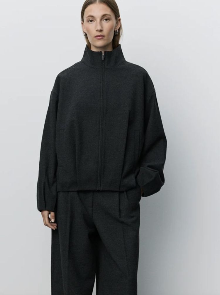 Beckysw suting bomber jacket Dark grey