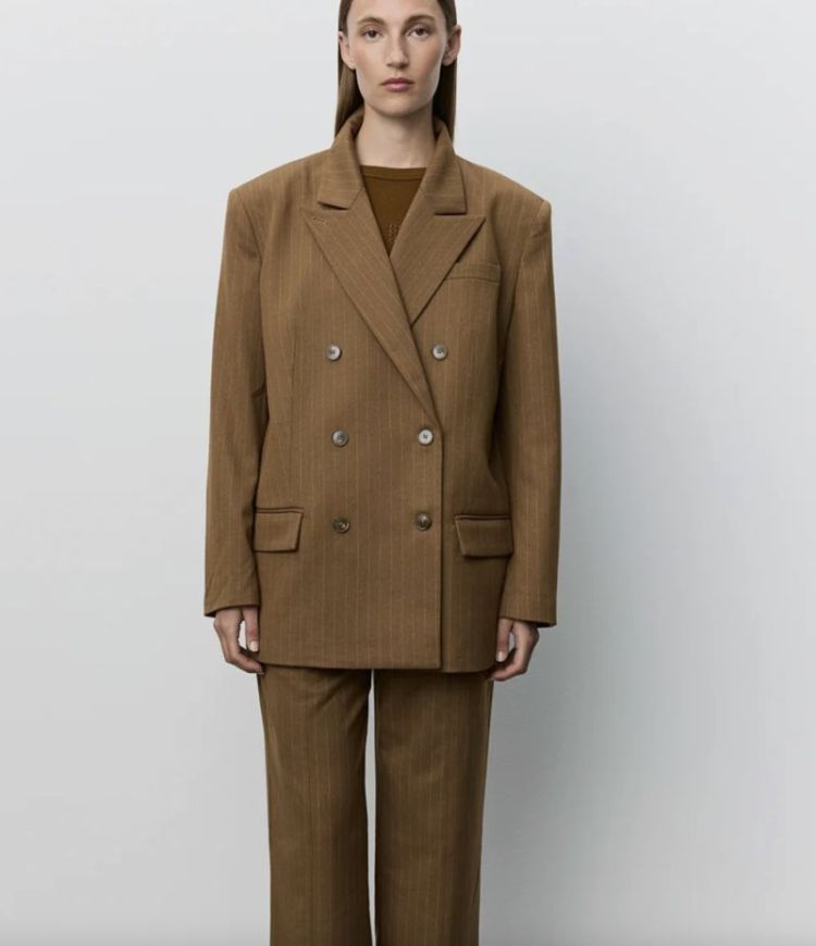 Avianasw oversize pinstripe bl Maple brown
