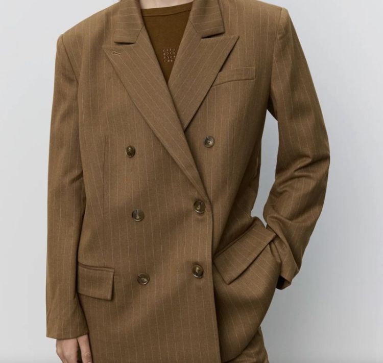 Avianasw oversize pinstripe bl Maple brown