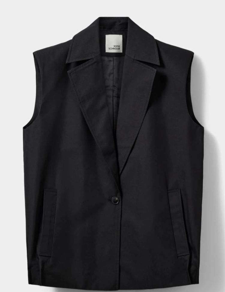 Laneasw pleated hem vest Black