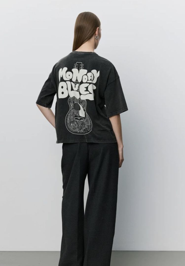 Verasw boxy printed t-shirt Washed black