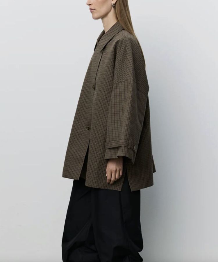 Selinasw oversize checked coat Brown check
