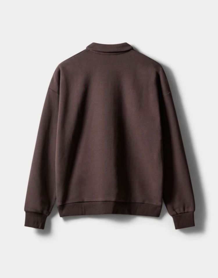 Lumesw oversized polo sweatshi dark brown