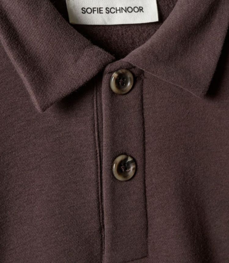 Lumesw oversized polo sweatshi dark brown