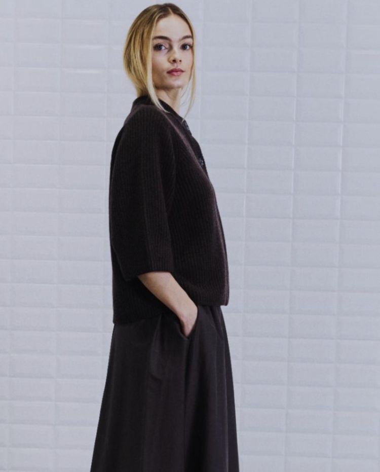 Wblvivianna hs sleeve cardigan Dark brown