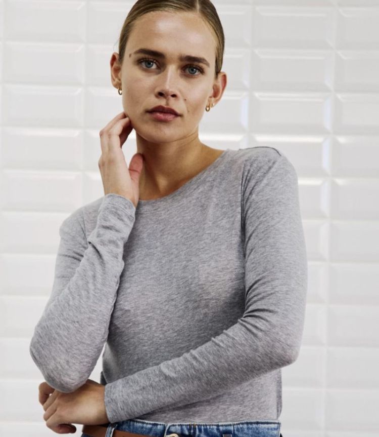 Wbljosefine ls tee Grey melange