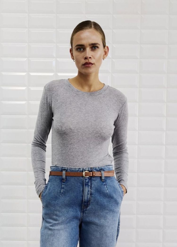 Wbljosefine ls tee Grey melange