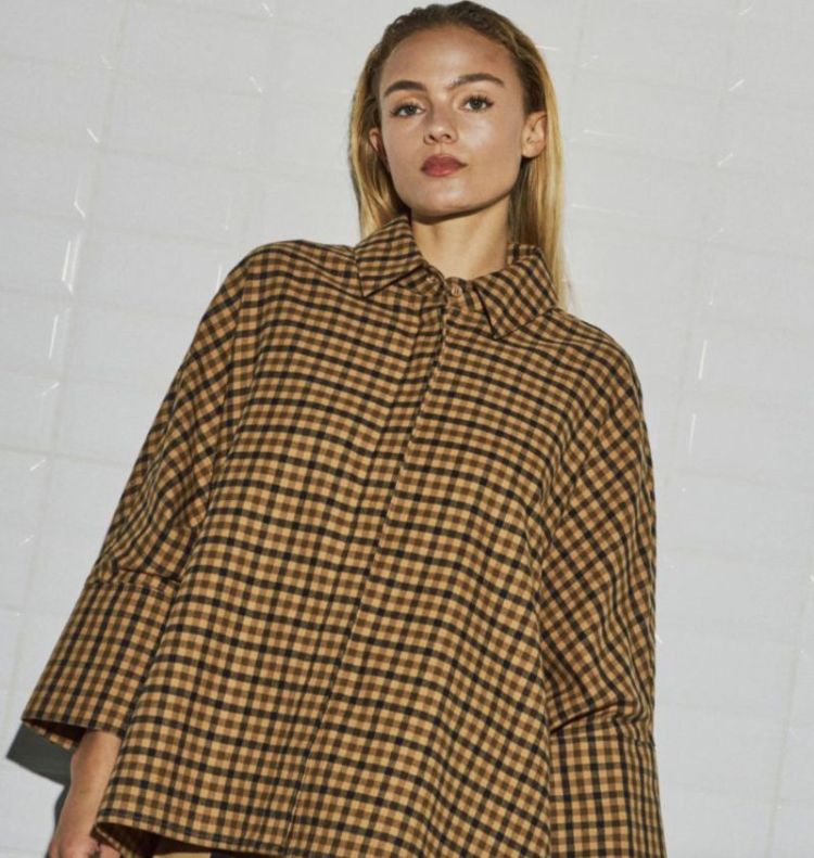 Wblmadison check bat shirt Camel check