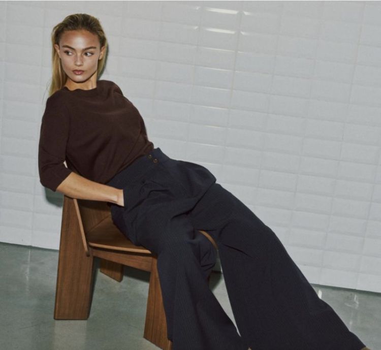 Wbllily tailored pant  Navy pinstripe 