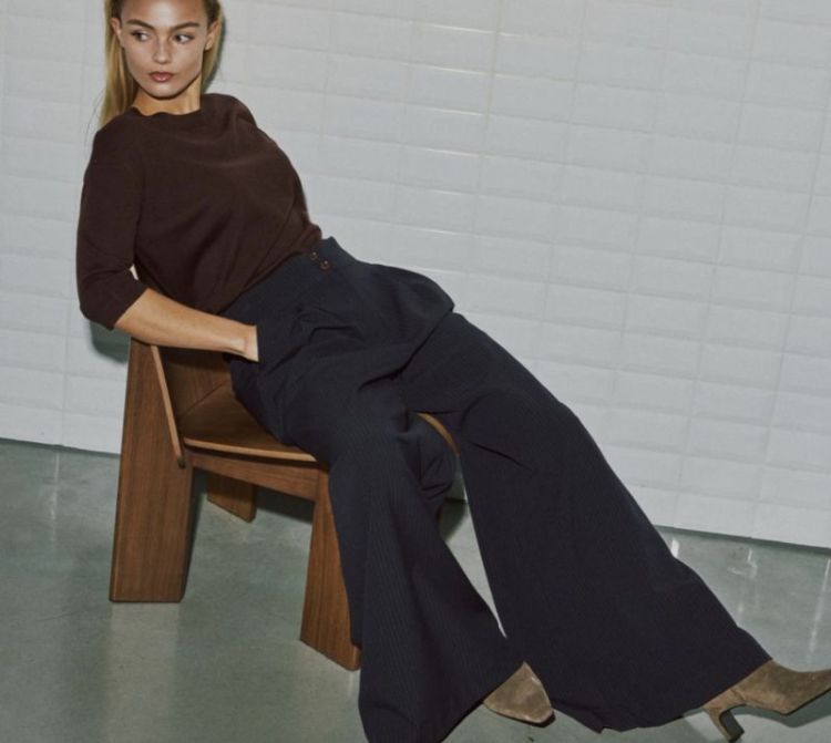 Wbllily tailored pant  Navy pinstripe 