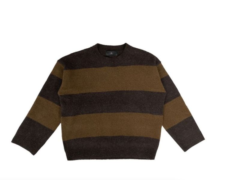 Wbliza ls stripe pullover Brown camel