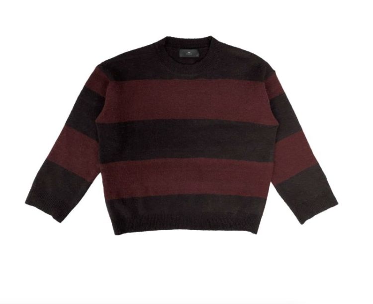 Wbliza ls stripe pullover Wine stripe