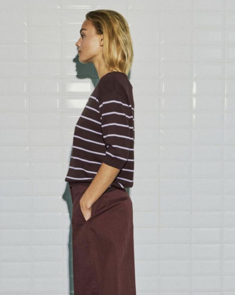 Wblbrenda SS stripe tee Wine lavender s