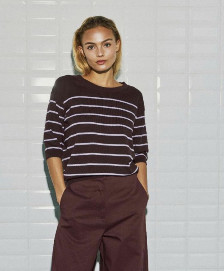 Wblbrenda SS stripe tee Wine lavender s