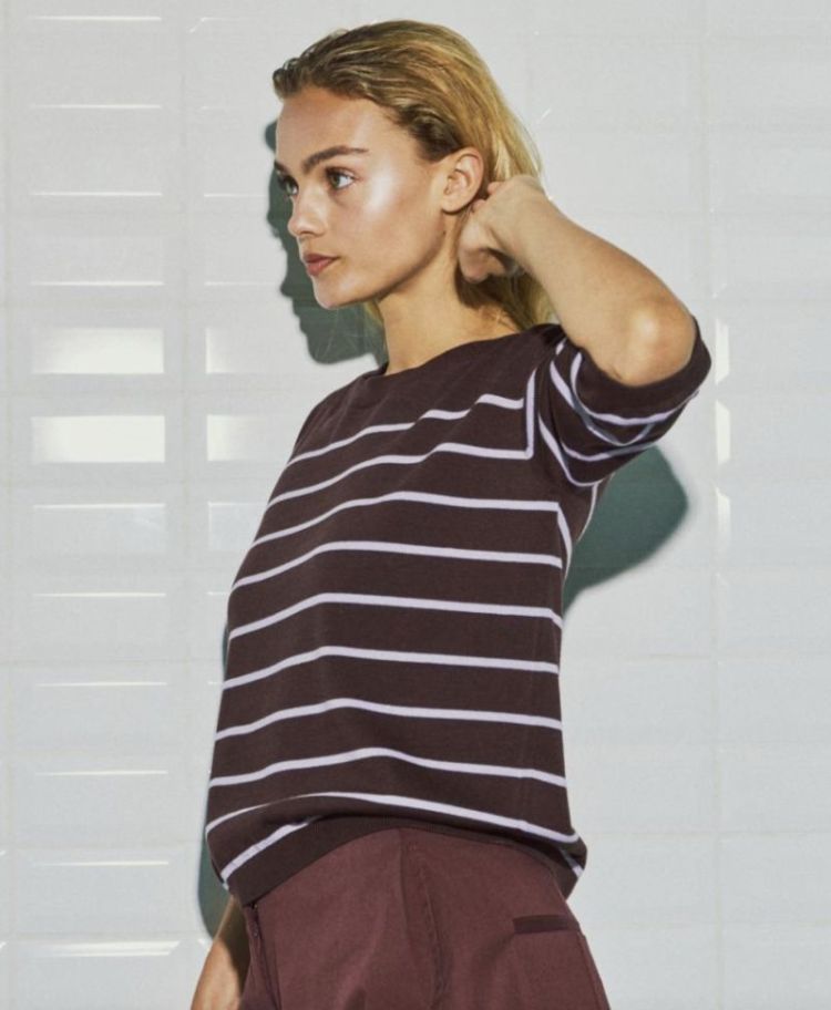 Wblbrenda SS stripe tee Wine lavender s