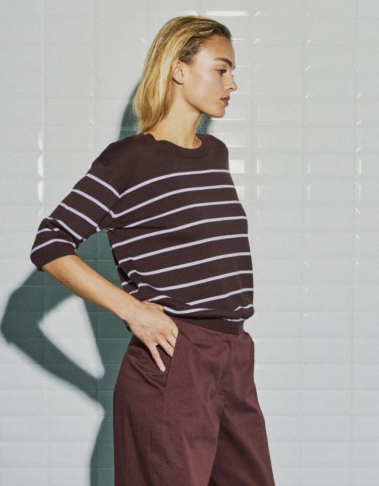 Wblbrenda SS stripe tee Wine lavender s