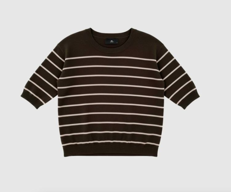 Wblbrenda SS stripe tee Brown almond st