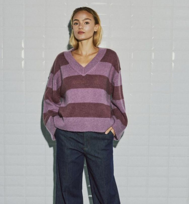 Wblnikita ls pullover Blackberry stri