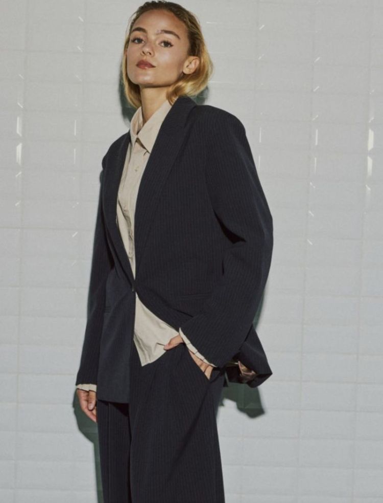Wbllily tailored blazer  navy pinstripe 