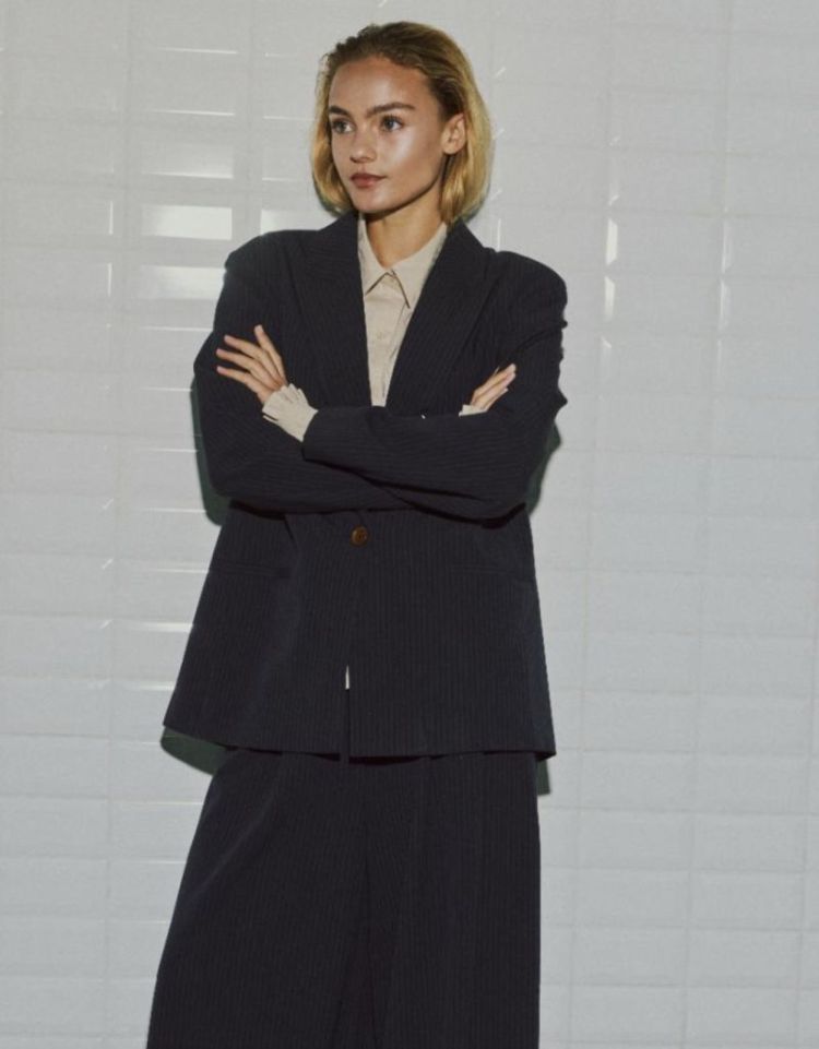 Wbllily tailored blazer  navy pinstripe 