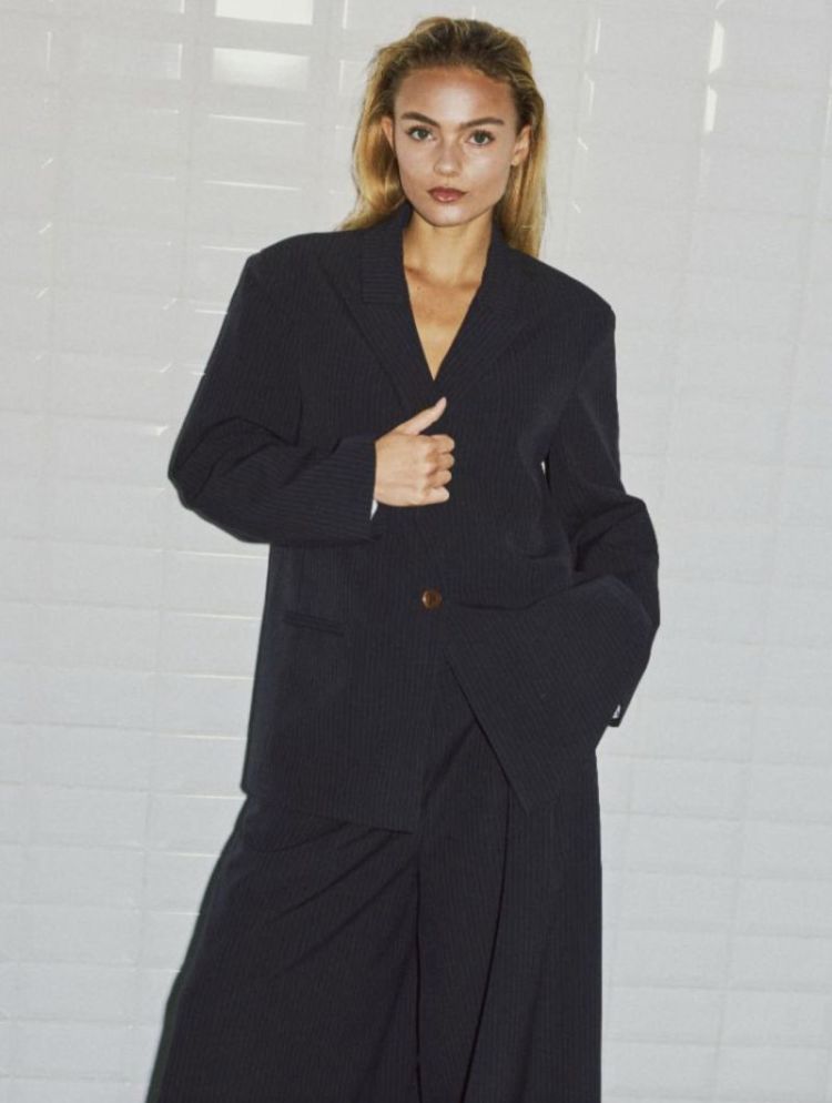 Wbllily tailored blazer  navy pinstripe 