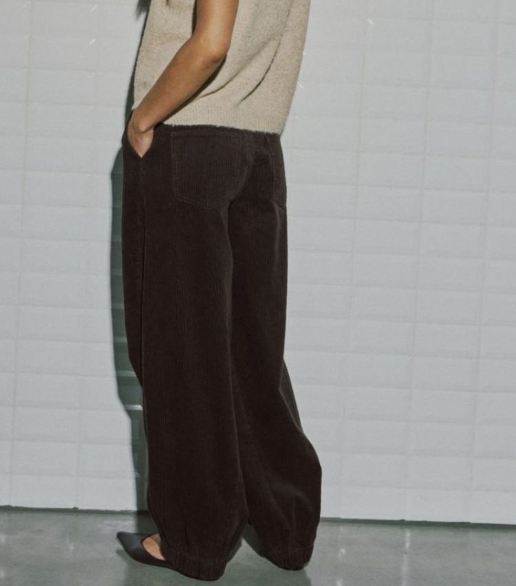 Wblbelini cord barrel pant Dark brown