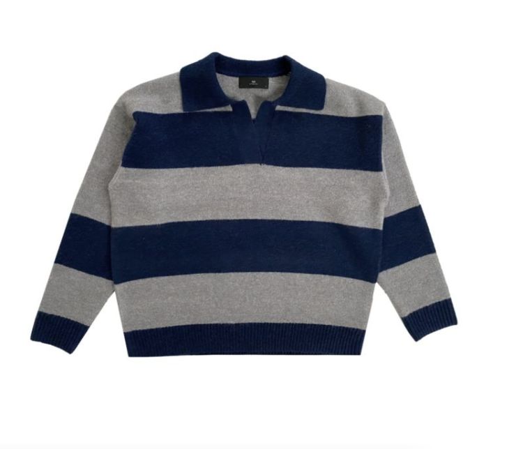 Wbliza ls henley pullover Blue grey strip