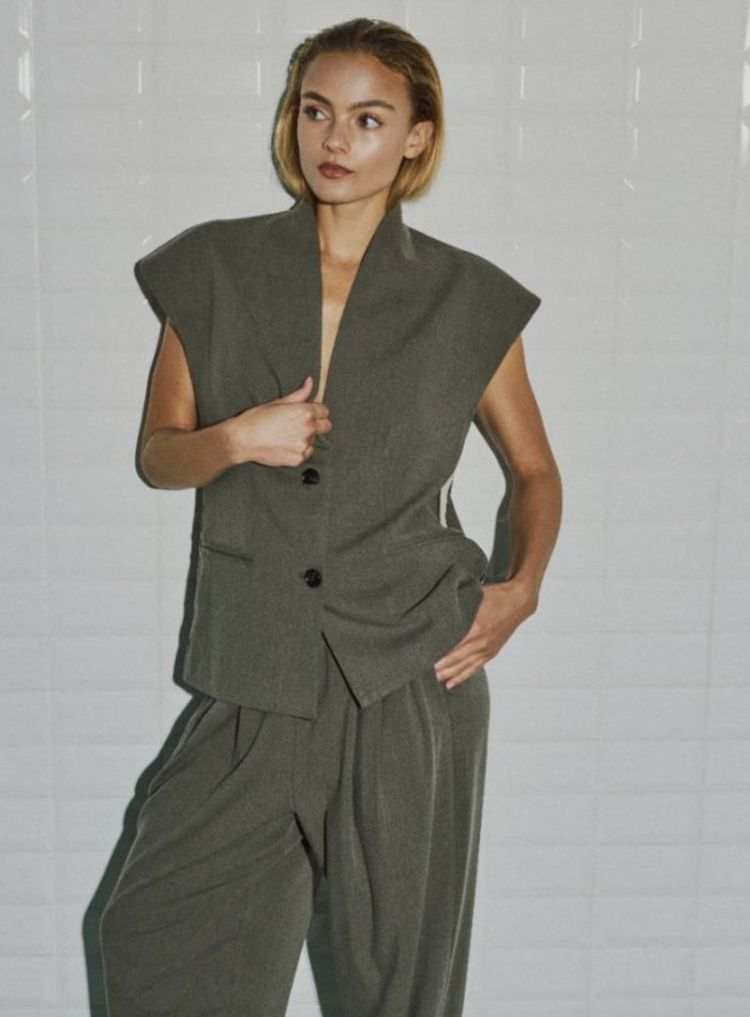 Wblnala tailored wide pant Falcon melange