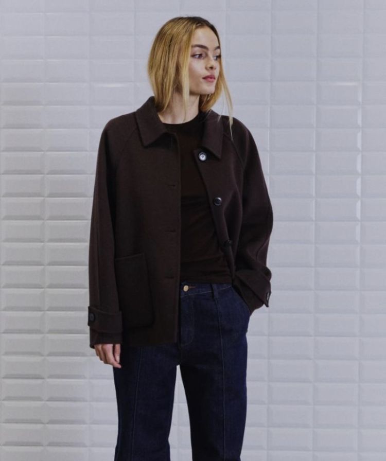 Wnmlucia mel wool jacket Dark brown
