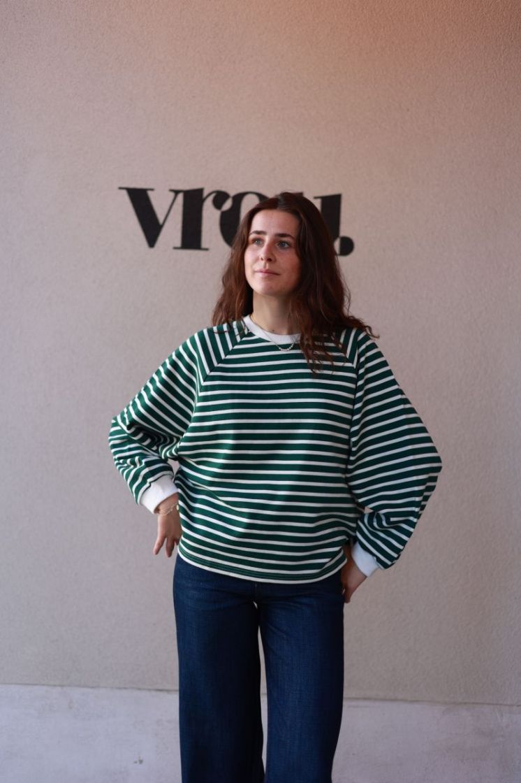 Flori stripe sweat  Green bold stri
