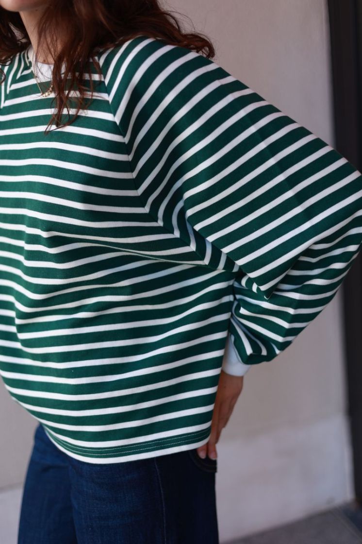 Flori stripe sweat  Green bold stri