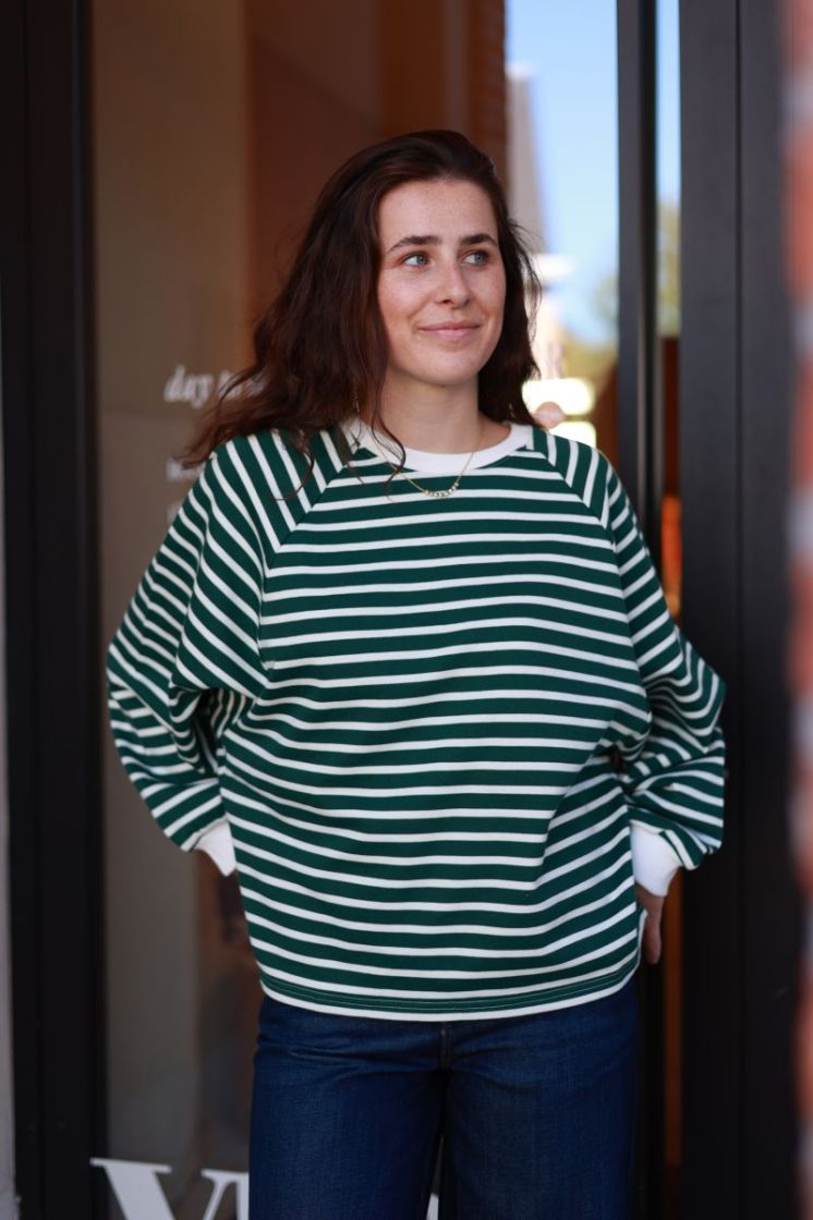 Flori stripe sweat  Green bold stri