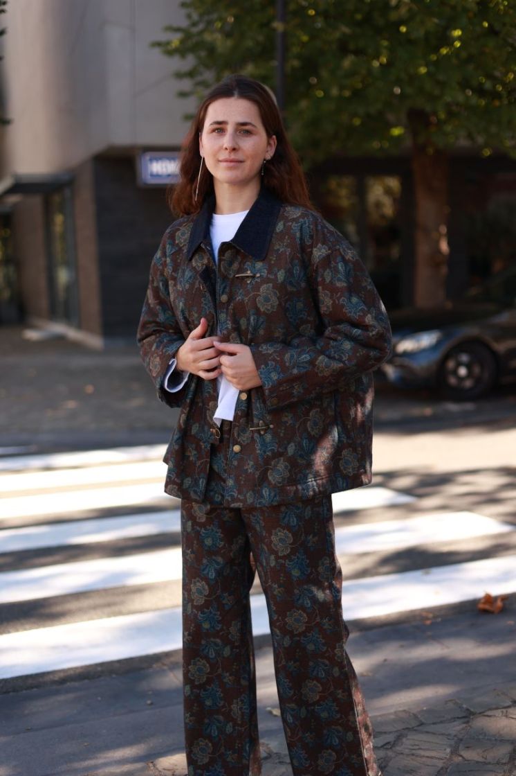 Veste ML col chem fermeture cr Brown
