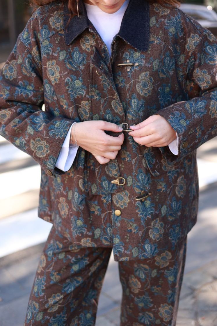 Veste ML col chem fermeture cr Brown