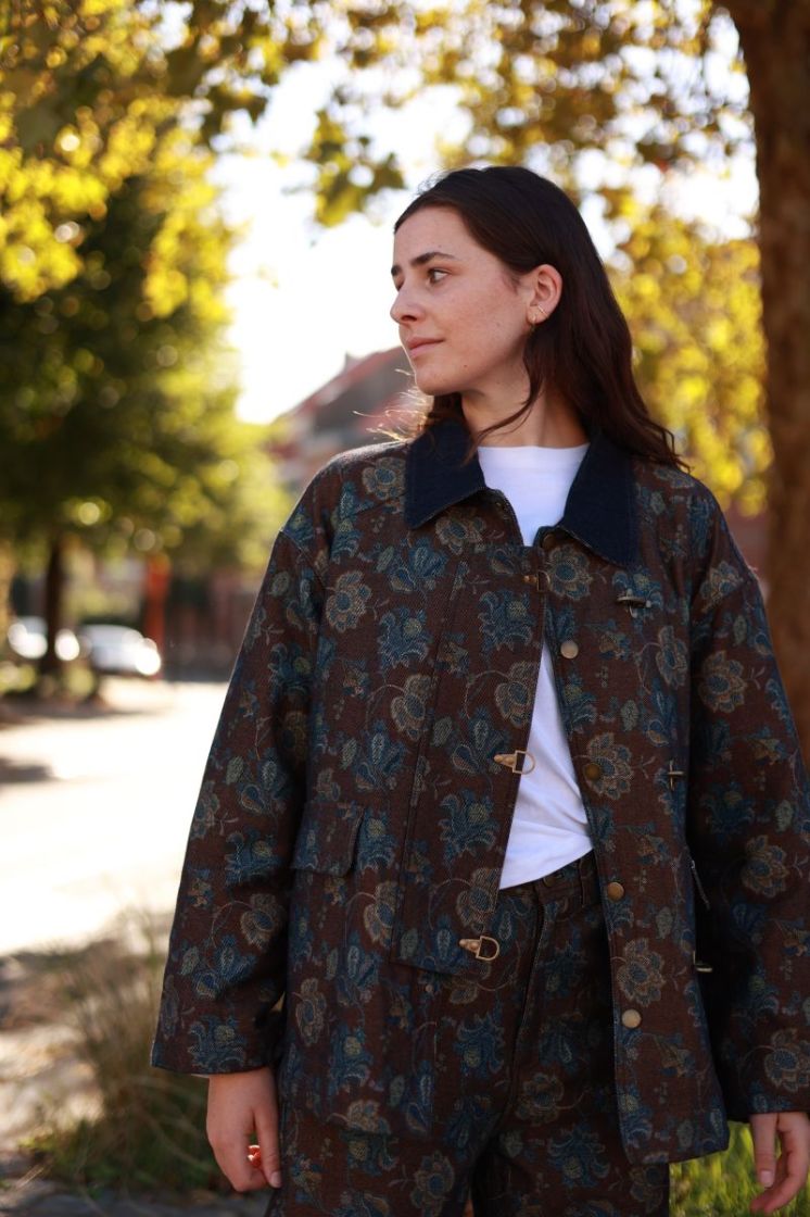 Veste ML col chem fermeture cr Brown