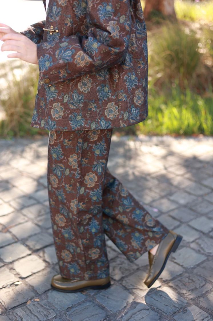 Pantalon motif  Brown