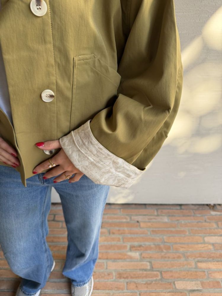 Veste courte ML bord boutons Light kaki