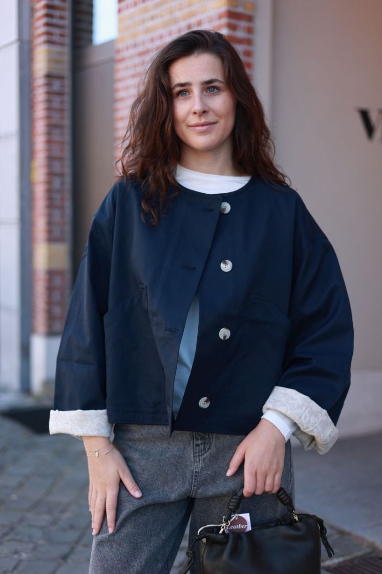 Veste courte ML bord boutons Navy