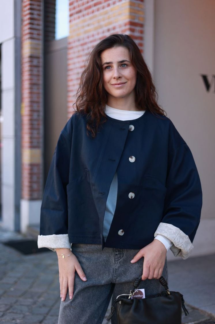 Veste courte ML bord boutons Navy