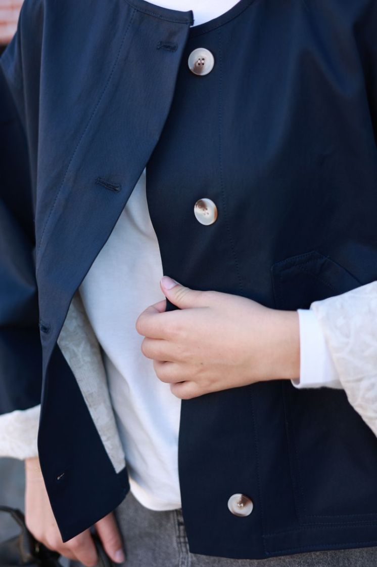Veste courte ML bord boutons Navy