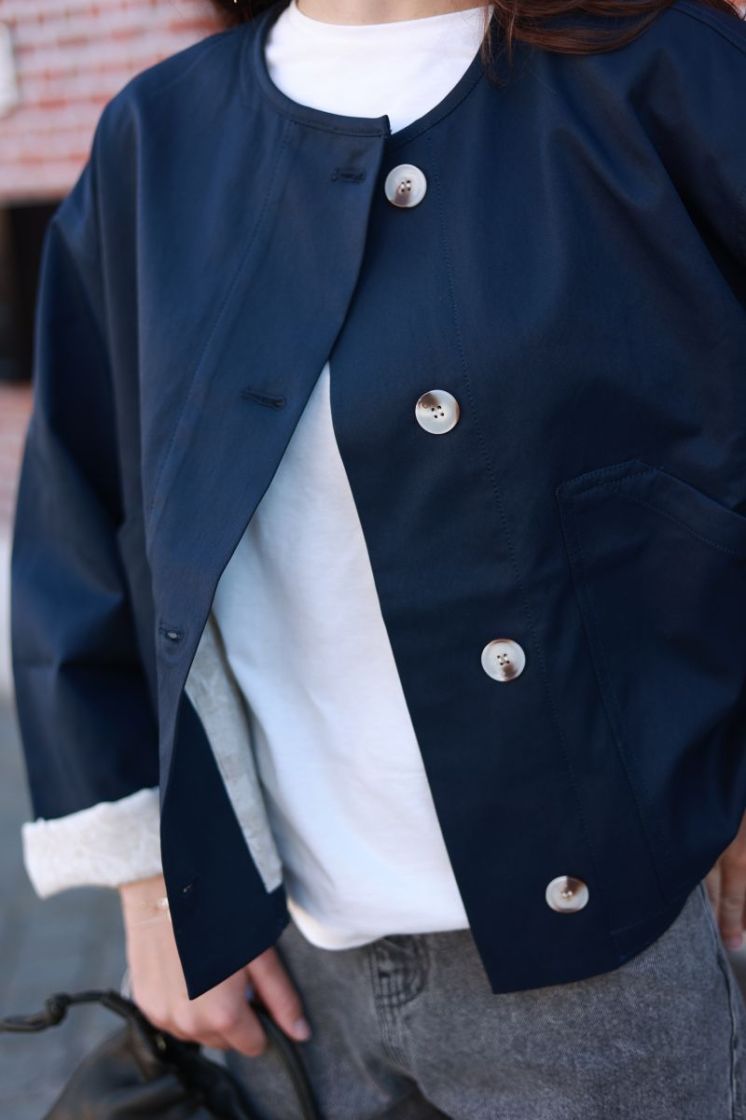 Veste courte ML bord boutons Navy