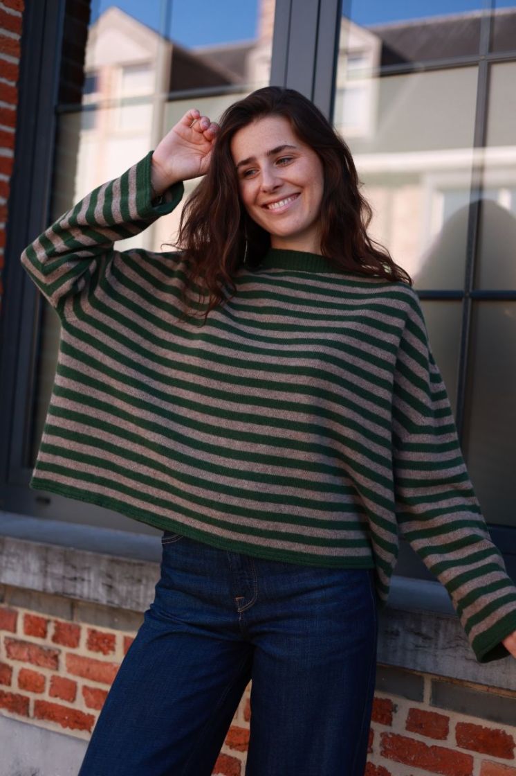 Pull ML Rayures bicolore Brit/latte