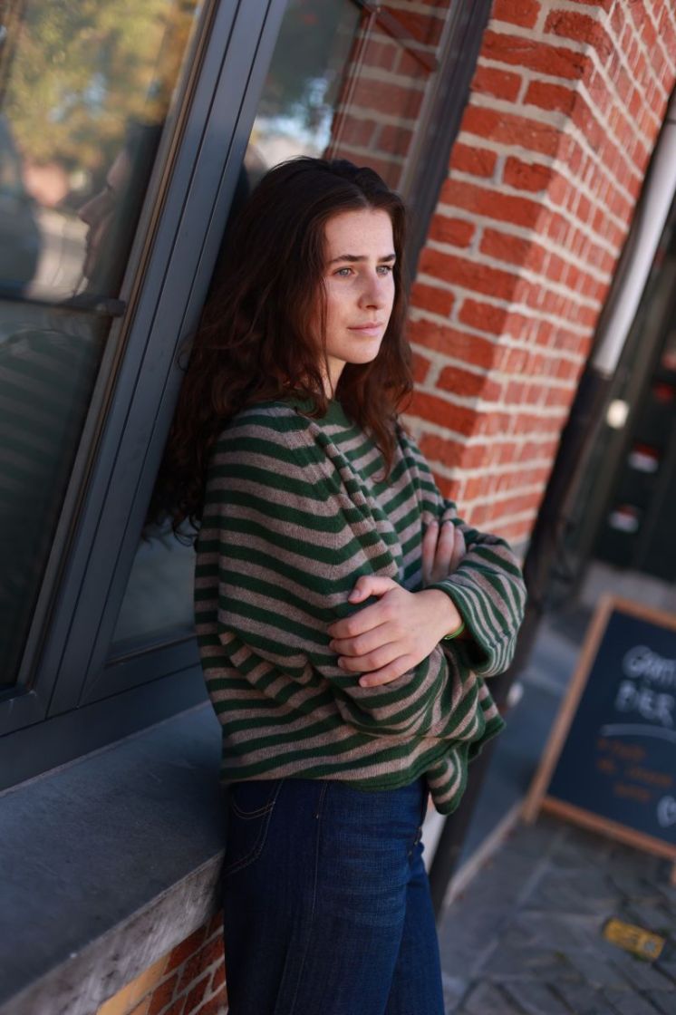 Pull ML Rayures bicolore Brit/latte