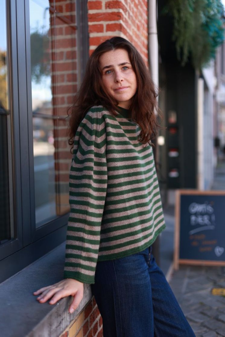 Pull ML Rayures bicolore Brit/latte
