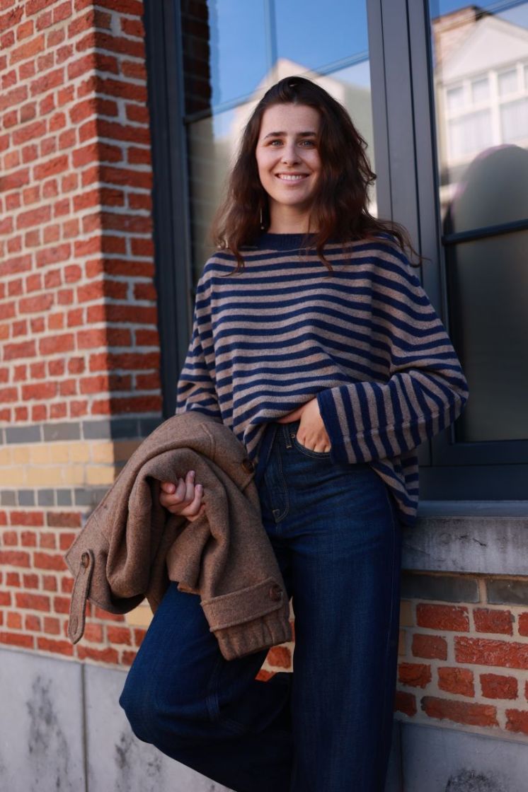 Pull ML Rayures bicolore Navy/latte