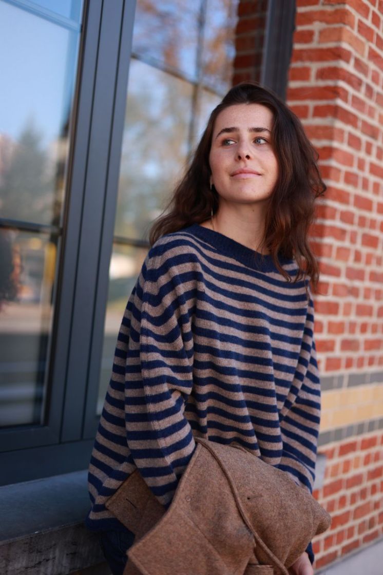 Pull ML Rayures bicolore Navy/latte