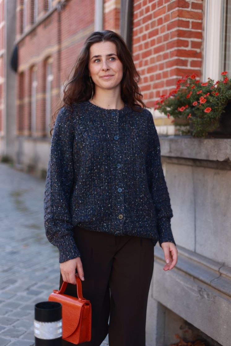 Cardigan col rond boutons Navy