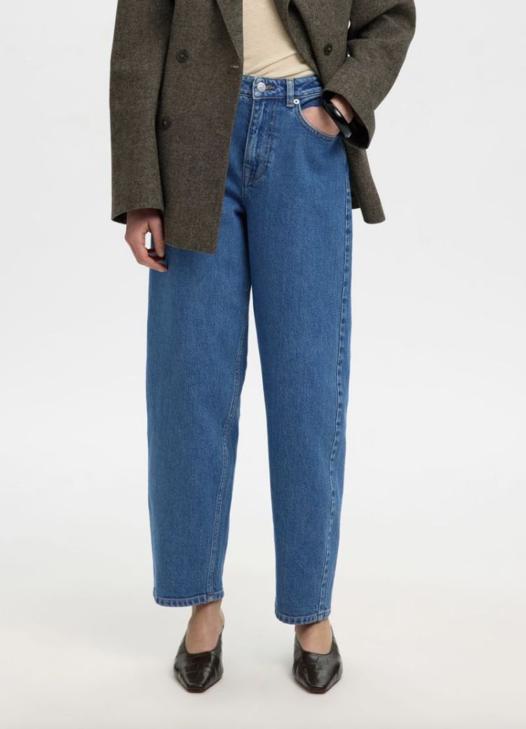 Slwbarrel bea korit HW jeans Medium blue den